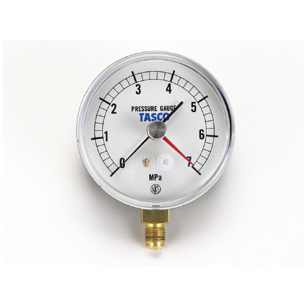 （株）イチネンＴＡＳＣＯ 75φ圧力計(7.0Mpa設置針式) TA148AF-270 ７５φ圧力計（７．０Ｍｐａ設置針式） TA148AF-270