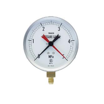 （株）イチネンＴＡＳＣＯ 100φ圧力計(5.0Mpa設置針式) TA148AF-350 １００φ圧力計（５．０Ｍｐａ設置針式） TA148AF-350