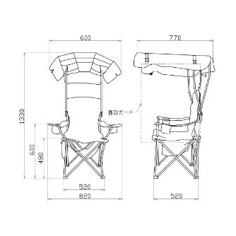 日動工業（株） シェード付チェア　焼けなイス シェード付チェア　焼けなイス NCHA-01-OG