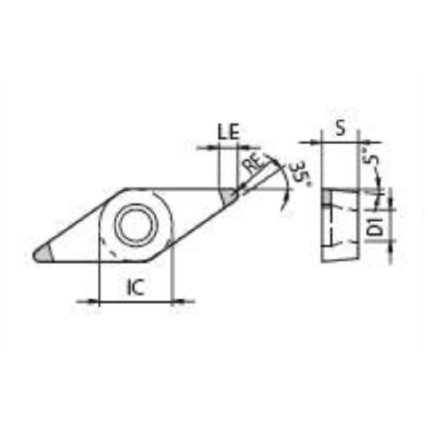 京セラ（株） チップ ダイヤ・CBN 旋削用 VBGW チップ　ダイヤ・ＣＢＮ　旋削用 VBGW110302S01035MET KBN015