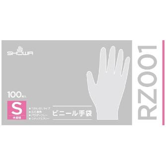 ショーワグローブ（株） ビニール手袋 100枚入 RZ001 ビニール手袋　１００枚入　Ｓサイズ RZ001-S