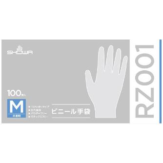 ショーワグローブ（株） ビニール手袋 100枚入 RZ001 ビニール手袋　１００枚入　Ｍサイズ RZ001-M