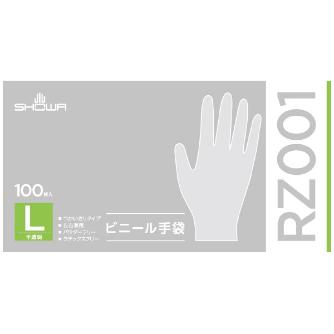 ショーワグローブ（株） ビニール手袋 100枚入 RZ001 ビニール手袋　１００枚入　Ｌサイズ RZ001-L