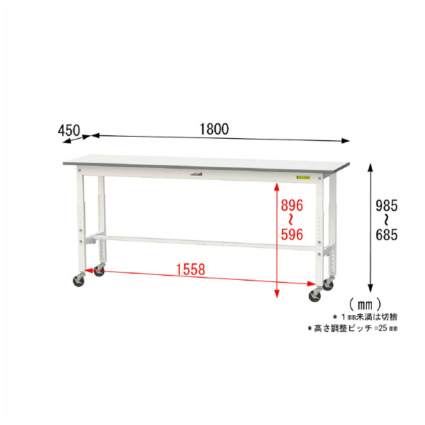 山金工業（株） ワークテーブル 150シリーズ SUPAC ワークテーブル　１５０シリーズ SUPAC-1845-WW