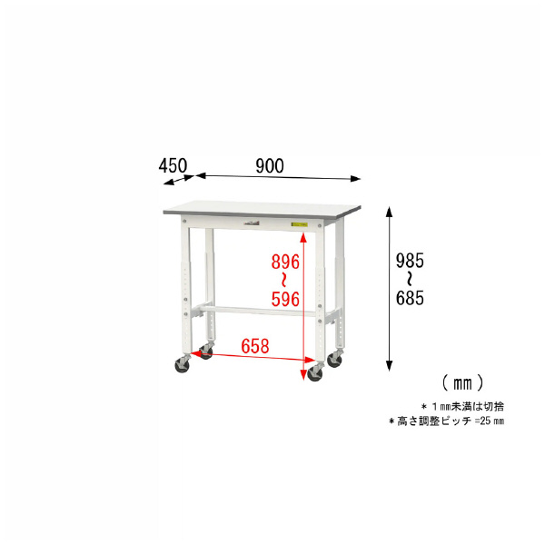 山金工業（株） ワークテーブル150シリーズ　高さ調整タイプ移動式　SUPAC ワークテーブル１５０シリーズ SUPAC-945-WW