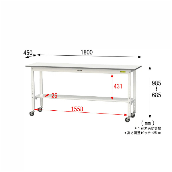 山金工業（株） ワークテーブル 150シリーズ SUPAC ワークテーブル　１５０シリーズ SUPAC-1845T-WW