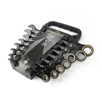 フジ矢（株） 首振ラチェットコンビレンチ7本セット黒金 CWL-BG 首振ラチェットコンビレンチ７本セット黒金 CWL-7S-BG