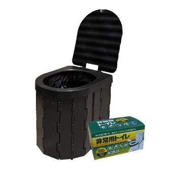 富士製砥（株） 防災グッズ トイレ凝固剤・折り畳み式トイレ TOILETSET