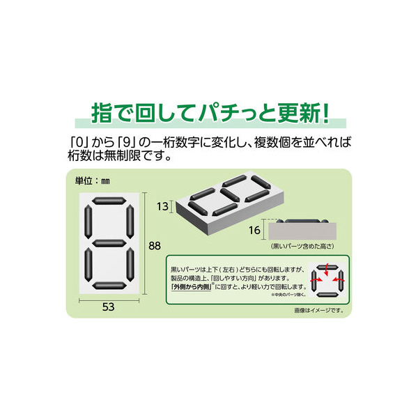 （株）日本緑十字社 くるっと3Dデジタル数字札 マグネ くるっと３Ｄデジタル数字札　マグネ 413201