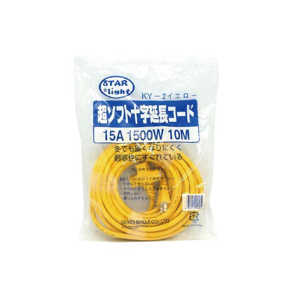 （株）日本緑十字社 超ソフト延長コード 超ソフト延長コード　イエロー 380457
