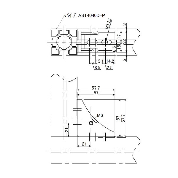ＴＭＥＨジャパン（株） 40スクエア用ブラケット BA ４０スクエア用ブラケット　コーナー BA-070A-SN