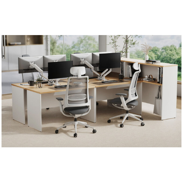 アール・エフ・ヤマカワ（株） プラン木製デスク RFPD-DR プラン木製デスク　Ｗ１０００×Ｄ６００ RFPD-1060WH-WL-DR