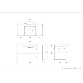 アール・エフ・ヤマカワ（株） プラン木製デスク RFPD-DR プラン木製デスク　Ｗ１２００×Ｄ６００ RFPD-1260DM-DL-DR