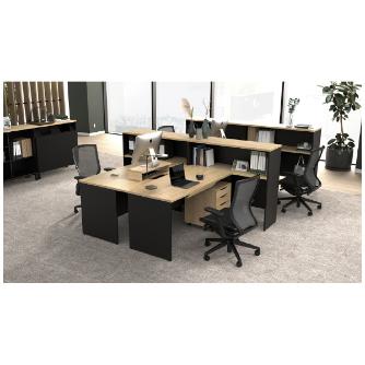 アール・エフ・ヤマカワ（株） プラン木製デスク RFPD-DR プラン木製デスク　Ｗ１２００×Ｄ７００ RFPD-1270WH-WL-DR