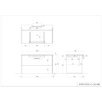 アール・エフ・ヤマカワ（株） プラン木製デスク RFPD-DR プラン木製デスク　Ｗ１２００×Ｄ７００ RFPD-1270NA-NL-DR