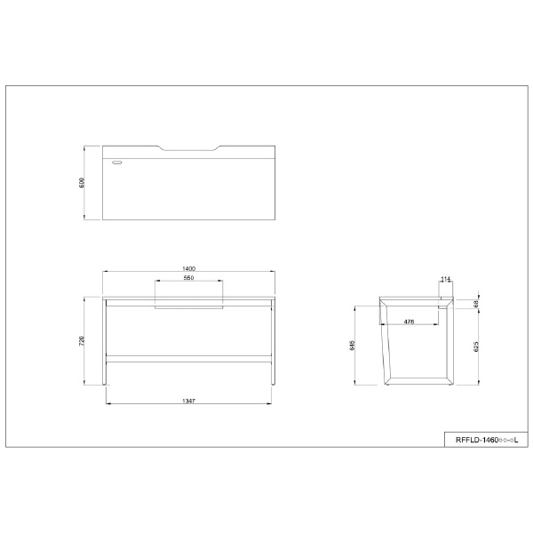 アール・エフ・ヤマカワ（株） リスムデスク RFFLD-1460 リスム　デスク　Ｗ１４００×Ｄ６００ RFFLD-1460WH-WL