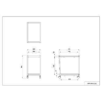 アール・エフ・ヤマカワ（株） リスムフリーアドレス用ワゴン RFFWG-2 リスム　フリーアドレス用ワゴン　２段　黒 RFFWG-2BK