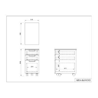 アール・エフ・ヤマカワ（株） スチール脚デスクスリムワゴン GZCA-SL スチール脚デスク　スリムワゴン　白 GZCA-SL315WH
