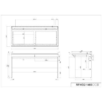 アール・エフ・ヤマカワ（株） RF木製デスクII引出付き RFWD2-D ＲＦ木製デスクⅡ　Ｗ１４００　引出付き RFWD2-1460DBD