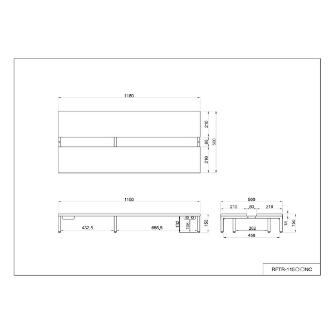 アール・エフ・ヤマカワ（株） 対面机上台 RFTR-NC 対面机上台　Ｗ１１５０白２ヶ口コンセント RFTR-115WH-NC