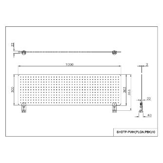 アール・エフ・ヤマカワ（株） メタルデスクトップパネル SHDTP-P メタルデスクトップパネル　Ｗ１０００　白 SHDTP-PWH10