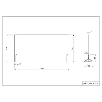 アール・エフ・ヤマカワ（株） カラー脚PVC衝立 PPL カラー脚ＰＶＣ衝立Ｗ１２００×Ｈ６００黒 PPL-1260PVC-BK
