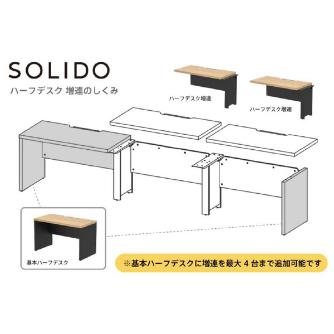 アール・エフ・ヤマカワ（株） ソリードフリーアドレス用ハーフデスク RFTFH-1 ソリード　フリーアドレス用ハーフデスク RFTFH-1060WH-BL