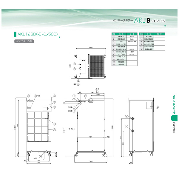 ダイキン工業（株） チラーB型 AKL チラーＢ型 AKL126B-500