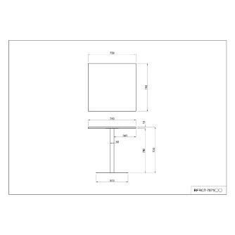 アール・エフ・ヤマカワ（株） リスタカフェテーブル RFRCT リスタ　カフェテーブル　７５０×７５０ RFRCT-7575WH