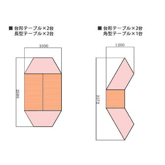 アール・エフ・ヤマカワ（株） キャスターテーブル台形 RFCTT キャスターテーブル　ホワイト脚　台形 RFCTT-WL8016DNA