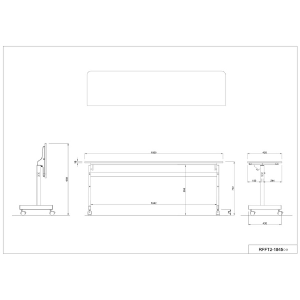 アール・エフ・ヤマカワ（株） シンプルフォールディングテーブルII RFFT2 シンプルフォールディングテーブルⅡ RFFT2-1845WH