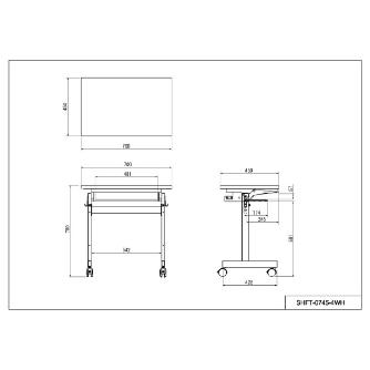 アール・エフ・ヤマカワ（株） フォールディングテーブルIV SHFT フォールディングテーブルⅣ SHFT-0745-4WH
