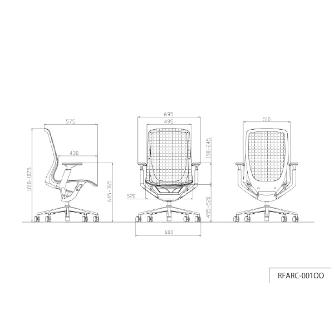 アール・エフ・ヤマカワ（株） アリアチェア可動肘付き RFARC-001 アリア　チェア　可動肘付き RFARC-001CR