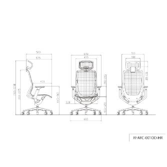 アール・エフ・ヤマカワ（株） アリアチェア可動肘ヘッドレスト付 RFARC-001-HR アリア　チェア　可動肘　ヘッドレスト付 RFARC-001LG-HR