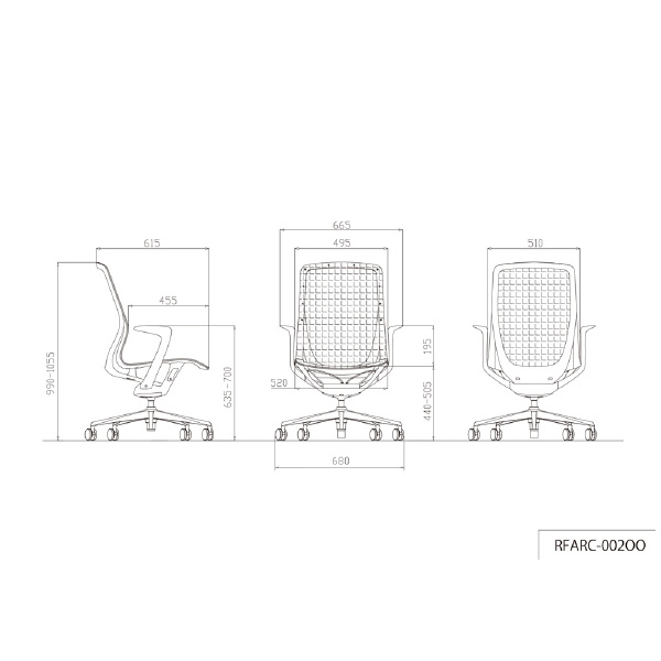 アール・エフ・ヤマカワ（株） アリアライトチェア RFARC-002 アリア　ライト　チェア　ライトグレー RFARC-002LG