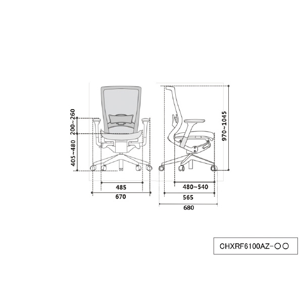 アール・エフ・ヤマカワ（株） T50airチェア CHXRF6100AZ Ｔ５０ａｉｒ　チェア CHXRF6100AZ2D1B