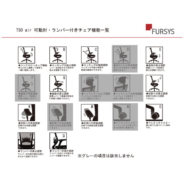 アール・エフ・ヤマカワ（株） T50airチェア CHXRF6100AZ Ｔ５０ａｉｒ　チェア CHXRF6100AZ2D1B
