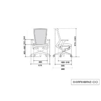 アール・エフ・ヤマカワ（株） T50airチェア CHXRF6100RA Ｔ５０ａｉｒ　チェア CHXRF6100RAZ2D1B
