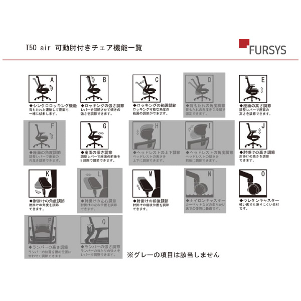 アール・エフ・ヤマカワ（株） T50airチェア CHXRF6100RA Ｔ５０ａｉｒ　チェア CHXRF6100RAZ2D6B