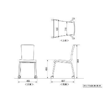 アール・エフ・ヤマカワ（株） ファブリックキャスターチェア4脚SET RFC-4SET ファブリックキャスターチェア　４脚ＳＥＴ RFC-FPCABRBF-4SET