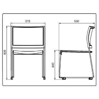 アール・エフ・ヤマカワ（株） ループ脚チェアBONUM BONUM ループ脚チェア　ＢＯＮＵＭ　ブラック BONUM-BLACK