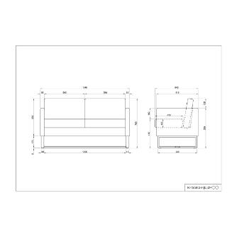 アール・エフ・ヤマカワ（株） スクエアソファII ファブリック RFSSF2 スクエアソファⅡ　ファブリック　２人掛け RFSSF2-F2PGN