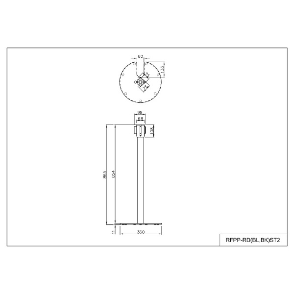 アール・エフ・ヤマカワ（株） ポールパーテーション Sタイプ RFPP ポールパーテーション　ＳタイプⅡブラック RFPP-BKST2