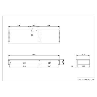 アール・エフ・ヤマカワ（株） スチール脚机上台 GZSLDR スチール脚机上台Ｗ９５０ GZSLDR-950NA2-WL