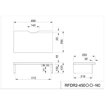 アール・エフ・ヤマカワ（株） 机上PCラックII RFDR2 机上ＰＣラックⅡ　Ｗ４５０×Ｈ１２０ RFDR2-450WH-NC