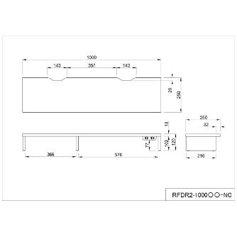 アール・エフ・ヤマカワ（株） 机上PCラックII RFDR2 机上ＰＣラックⅡ　Ｗ１０００×Ｈ１２０ RFDR2-1000WH-NC