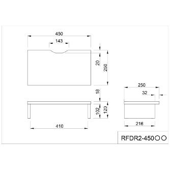 アール・エフ・ヤマカワ（株） 机上PCラックII RFDR2 机上ＰＣラックⅡ　Ｗ４５０×Ｈ１２０ RFDR2-450WH