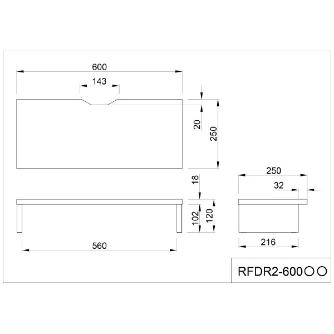 アール・エフ・ヤマカワ（株） 机上PCラックII RFDR2 机上ＰＣラックⅡ　Ｗ６００×Ｈ１２０ RFDR2-600WH