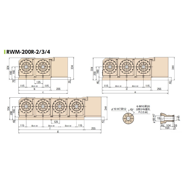 津田駒工業（株） NC円テーブル マルチスピンドルモデル RWM ＮＣ円テーブル　多軸 RWM-200R-4 PL