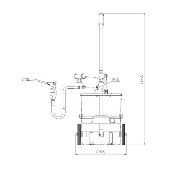 （株）ヤマダコーポレーション グリース用ハンドバケットポンプ HGP グリース用ハンドバケットポンプ HGP-200